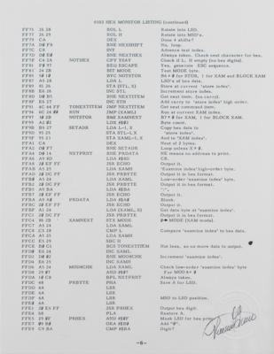 Lot #8024 Apple-1 Computer Operating Manual Page Proofs Signed by Ron Wayne - Image 6