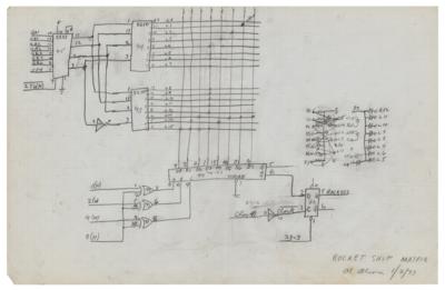 Lot #8015 Allan Alcorn: Original Space Race Hand-Drawn Schematics (c. 1973) - Image 3