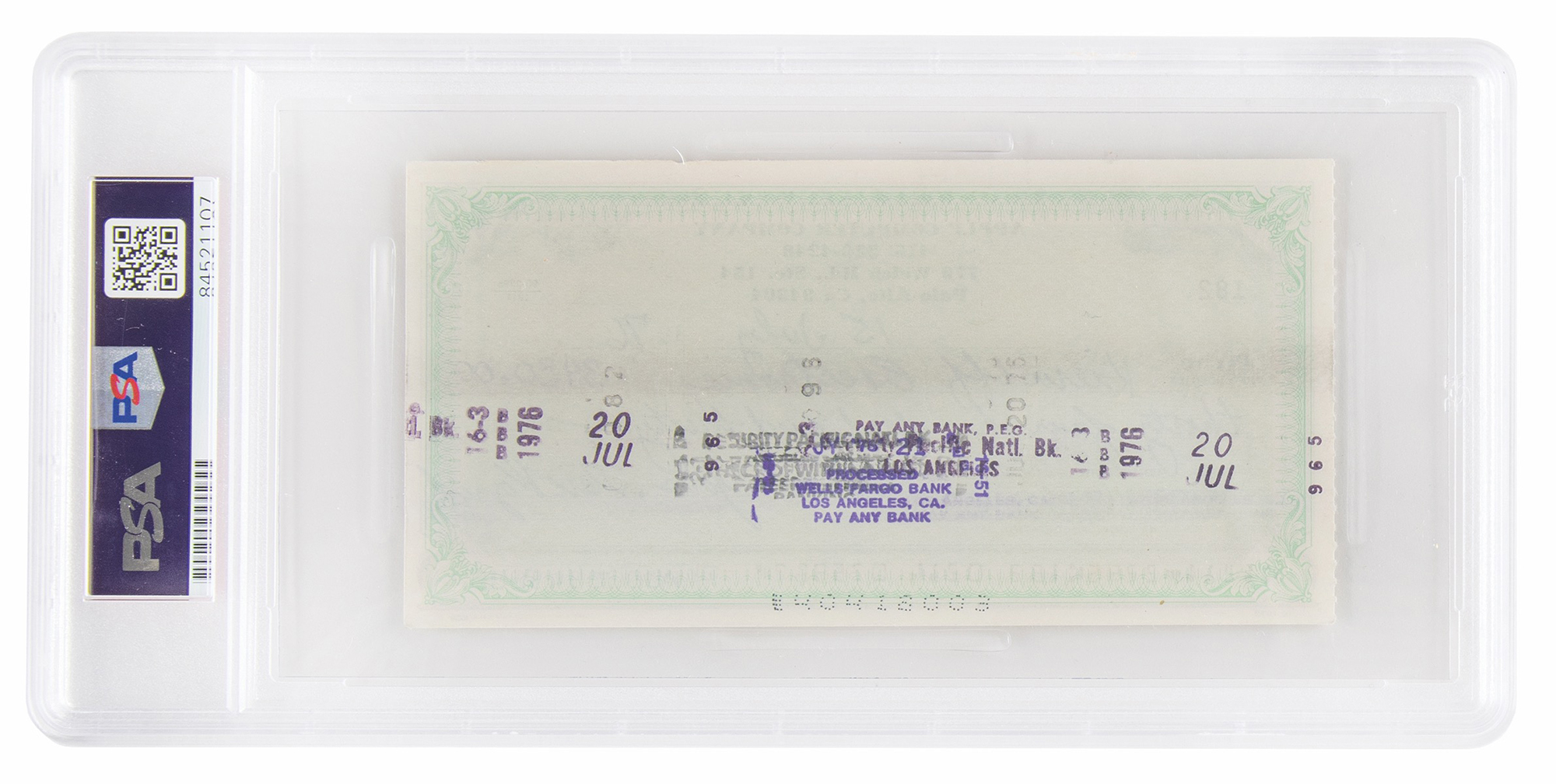 Lot #8020 Steve Jobs and Steve Wozniak Signed 1976 Apple Computer Check - Image 2