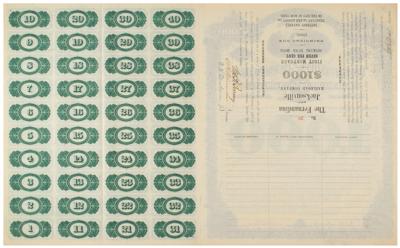 Lot #304 E. H. Harriman Signed Fernandina and Jacksonville Railroad Company Bond - Image 2