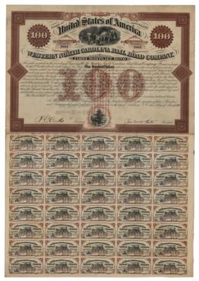 Lot #493 Western North Carolina Railroad Company Bond - Image 1