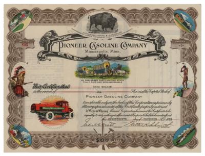 Lot #416 Pioneer Gasoline Company Stock Certificate Stock Certificate - Image 1