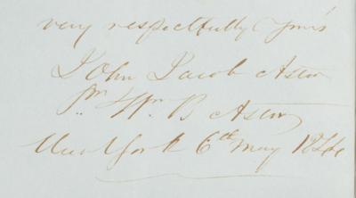 Lot #211 William B. Astor Autograph Letter Signed - Image 3