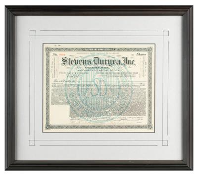 Lot #456 Stevens Duryea, Inc. Automotive Stock Certificate - Image 2