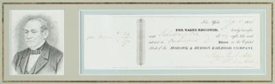 Lot #209 William B. Astor Signed Stock Transfer Receipt - Image 2