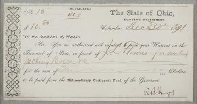 Lot #18 Rutherford B. Hayes Document Signed - Image 2