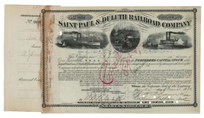 Lot #161 Anthony Joseph Drexel Signed Stock Certificate - Image 1