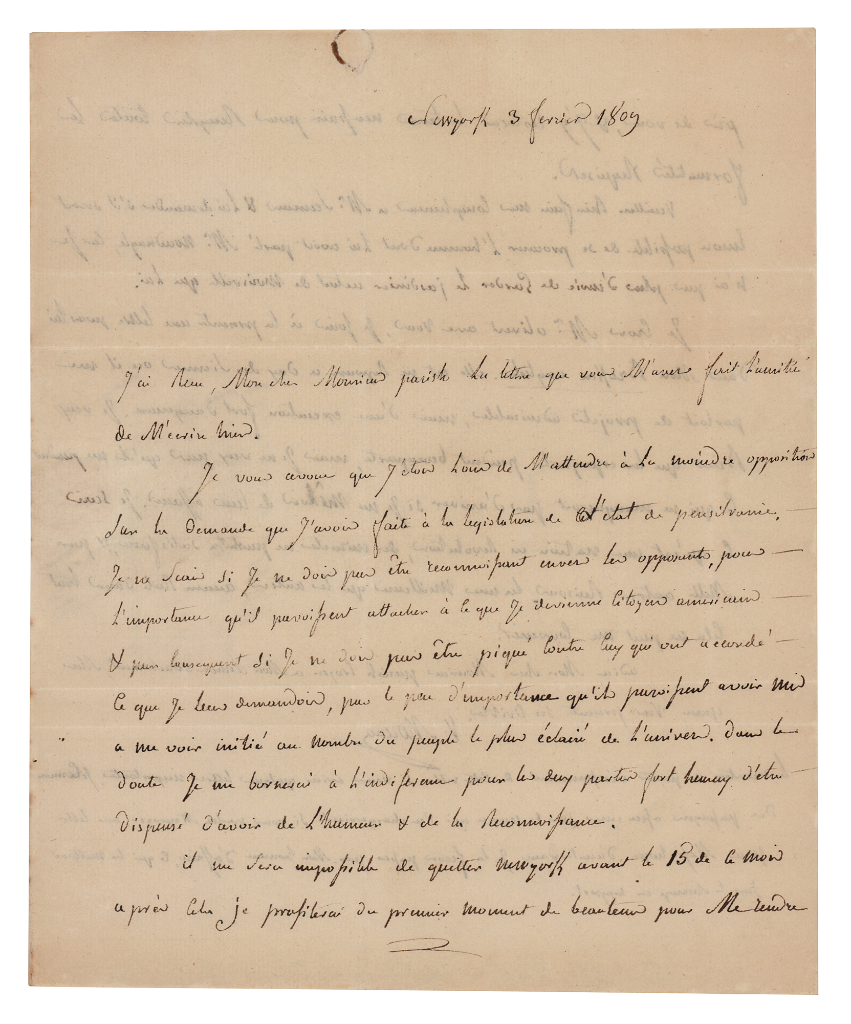 Lot #545 Jean Victor Marie Moreau Autograph Letter Signed - Image 1