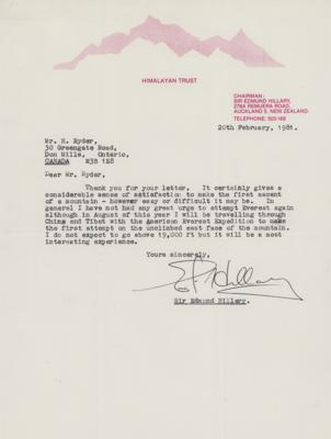 Lot #309 Edmund Hillary: I have not had any great