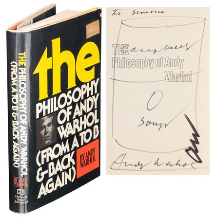 Lot #636 Andy Warhol Signed Book with Sketch - Image 1