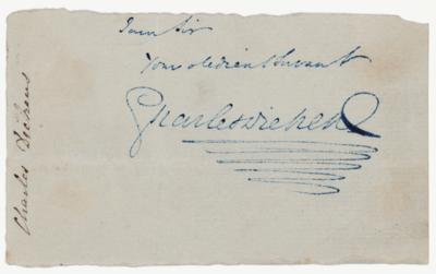 Lot #705. Charles Dickens Signature
