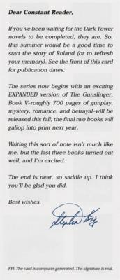 Lot #738 Stephen King Signed Book Club Letter - Image 1