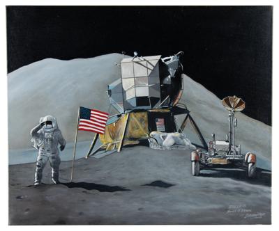 Lot #599 Jim Irwin: Steve Wiggin Original Painting - Image 1