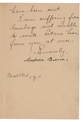 Lot #717 Ambrose Bierce: 