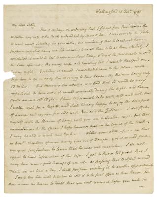 Lot #153 John Jay: Jay to his wife, sending word
