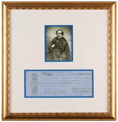 Lot #757 Gioachino Rossini Signed Check - Image 1