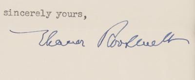 Lot #110 Eleanor Roosevelt: With the threat of war looming, the First Lady urges the 