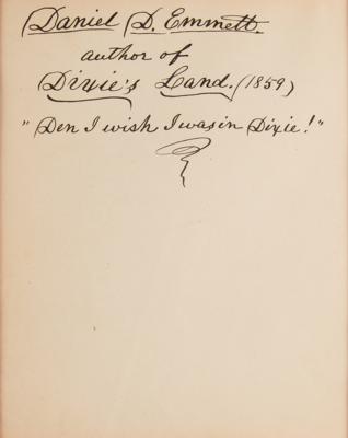 Lot #759 Daniel Decatur Emmett Signature - Image 2