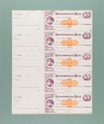 Lot #358 Leonardsville Bank of New York Uncut Checks - Image 2