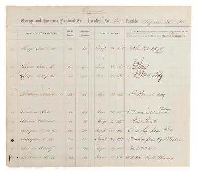 Lot #361 Pierre Lorillard III Signed Stockholder Ledger - Image 1