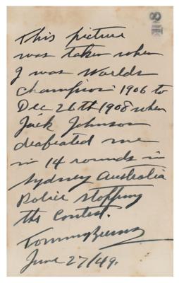 Lot #1051 Tommy Burns: 