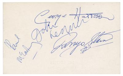 Lot #762 Beatles Signed 1963 Promo Card - Image 1