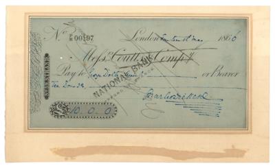 Lot #704. Charles Dickens Signed Check