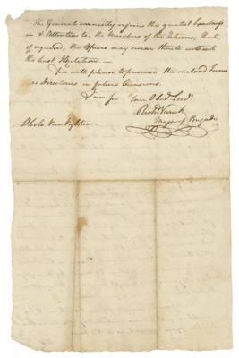 Lot #500 Richard Varick Autograph Letter Signed - Image 2