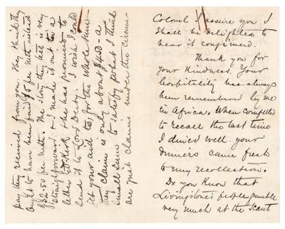 Lot #195 Henry M. Stanley: Stanley intercedes on behalf of his African crew: 