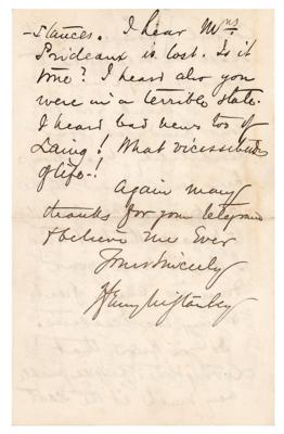 Lot #195 Henry M. Stanley: Stanley intercedes on behalf of his African crew: 