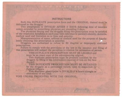Lot #425 Prohibition: 1930 Whiskey Prescription - Image 2