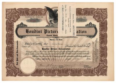 Lot #865 Harry Houdini Signed Stock Certificate - Image 1