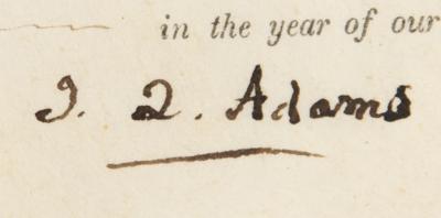 Lot #9 John Quincy Adams Document Signed as President - Image 2