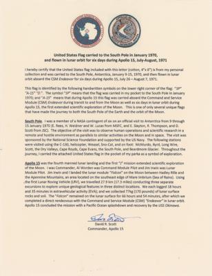 Lot #9380 Dave Scott's Apollo 15 Flown Flag - Image 3