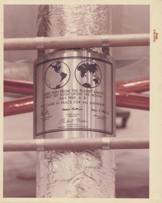 Lot #9238 Apollo 11 Lunar Module Plaque Original Vintage NASA Photograph - Image 1