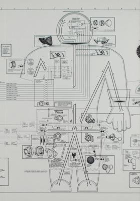 Lot #9295 Fred Haise's Apollo 13 Flown EMU Schematic - Image 4