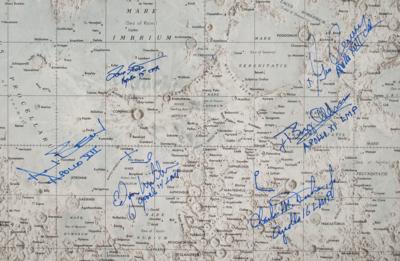 Lot #9483 Apollo Astronauts (9) Multi-Signed Lunar Chart - Image 2
