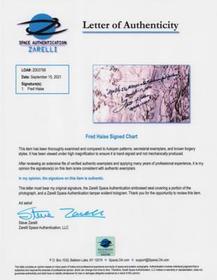 Lot #9304 Fred Haise Signed Lunar Chart - Image 3