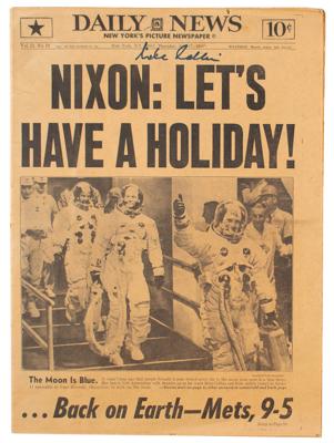 Lot #9257 Michael Collins Signed Newspaper - Image 1