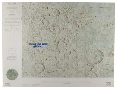Lot #9444 Charlie Duke Signed Lunar Map - Image 1