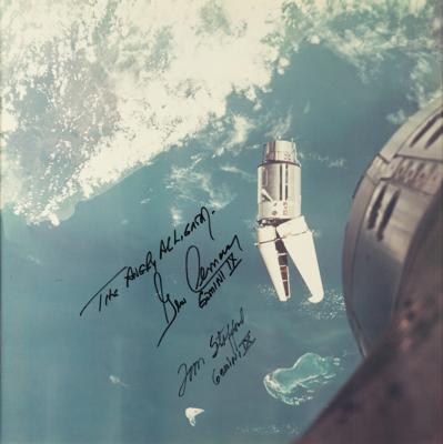 Lot #9077 Gene Cernan and Tom Stafford Signed Photograph - Image 1
