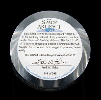 Lot #9302 Apollo 13 Flown Couch Segment - Image 2