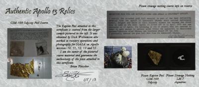 Lot #9300 Apollo 13 Flown Kapton Foil and Stowage Netting - Image 1