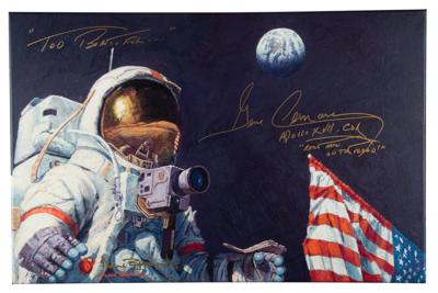 Lot #9488 Alan Bean and Gene Cernan Signed Giclee Print - Image 1