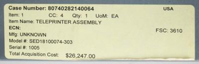 Lot #9596 Space Shuttle Teleprinter - Image 14