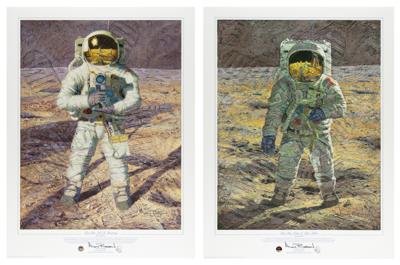 Lot #9281 Alan Bean (2) Signed Giclee Prints: 'First Men' - Image 1