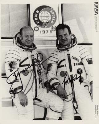 Lot #9626 Alexei Leonov and Valeri Kubasov Signed Photograph - Image 1