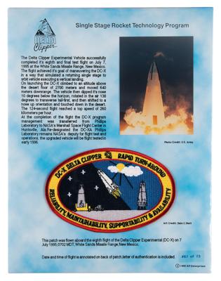 Lot #9660 DC-X Flight 8 Flown Patch - Image 1