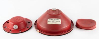 Lot #9113 Rocketdyne J-2 Rocket Engine Main Fuel and LOX Valve Closures/Covers - Image 1