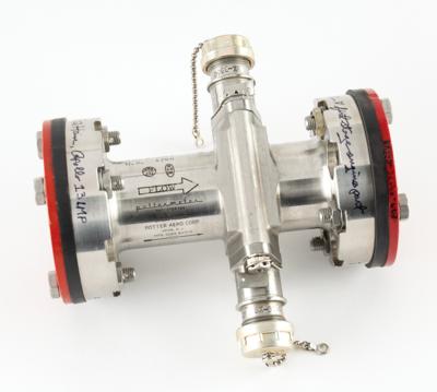 Lot #9325 Fred Haise Signed Saturn V Engine Component - Image 1